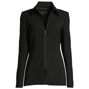 Lafayette 148 Aretha Zip-Front Crepe Jacket